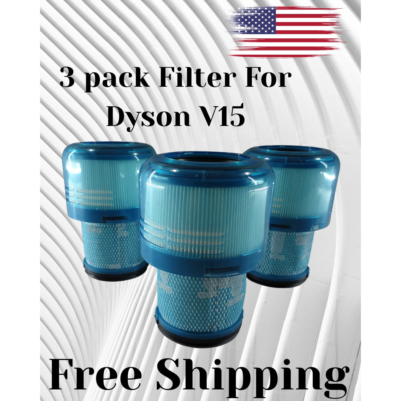 Replacement HEPA filter for Dyson V15 Detect Vacuum 3 pack