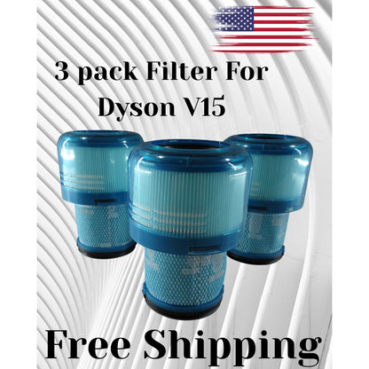 Replacement HEPA filter for Dyson V15 Detect Vacuum 3 pack