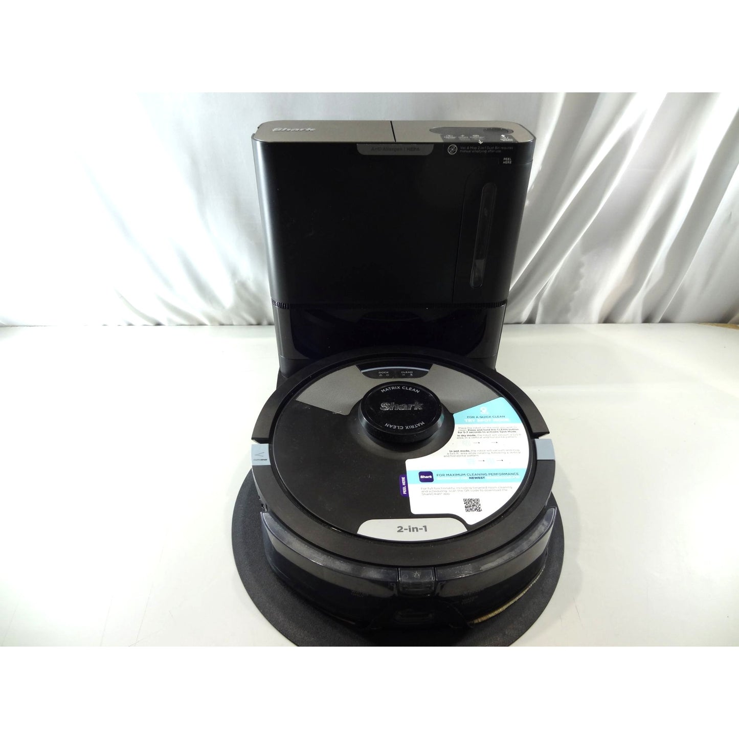 Shark 2-In-1 Robotic Vacuum Cleaner RV2610BZS Self-Empty Base 14.4V