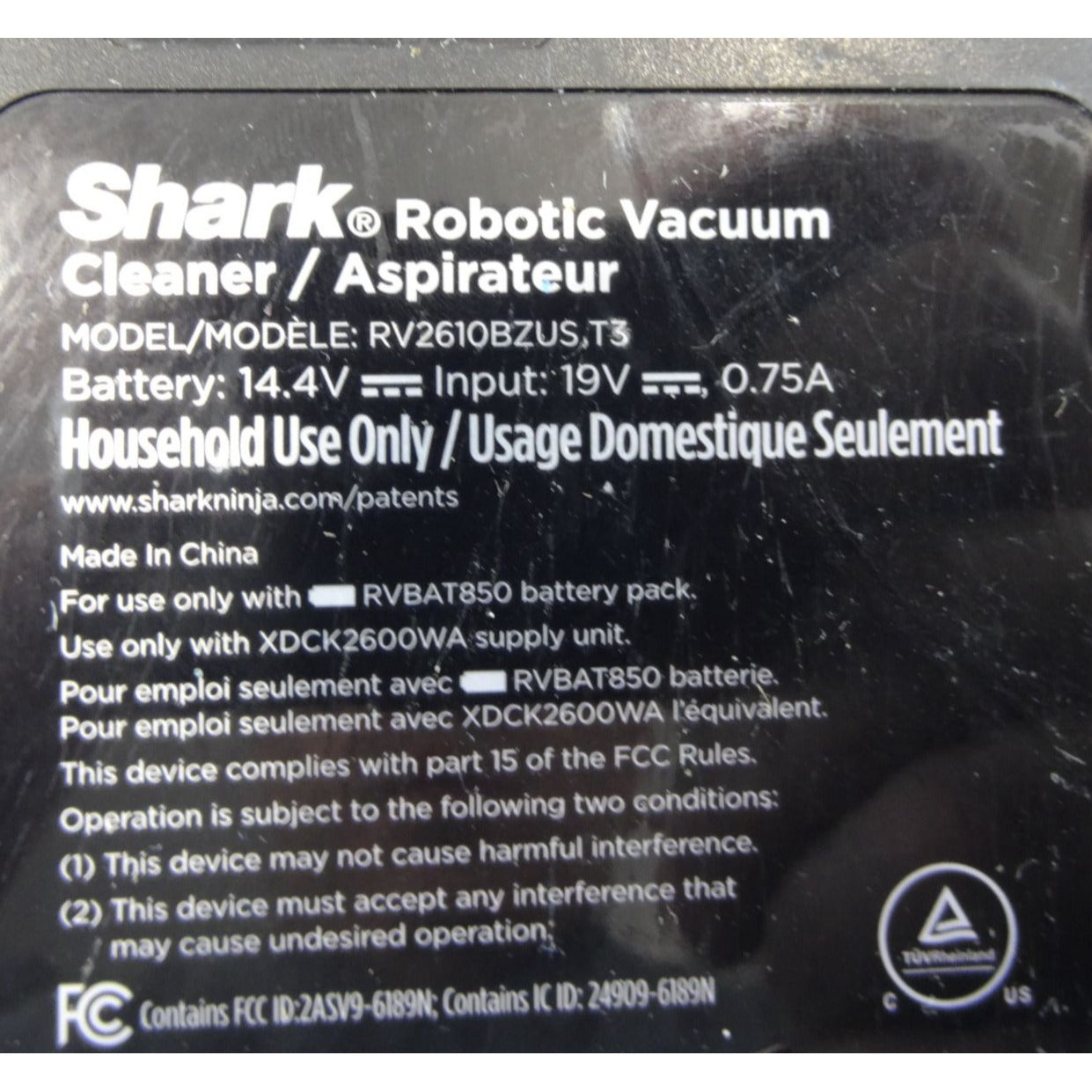 Shark 2-In-1 Robotic Vacuum Cleaner RV2610BZS Self-Empty Base 14.4V