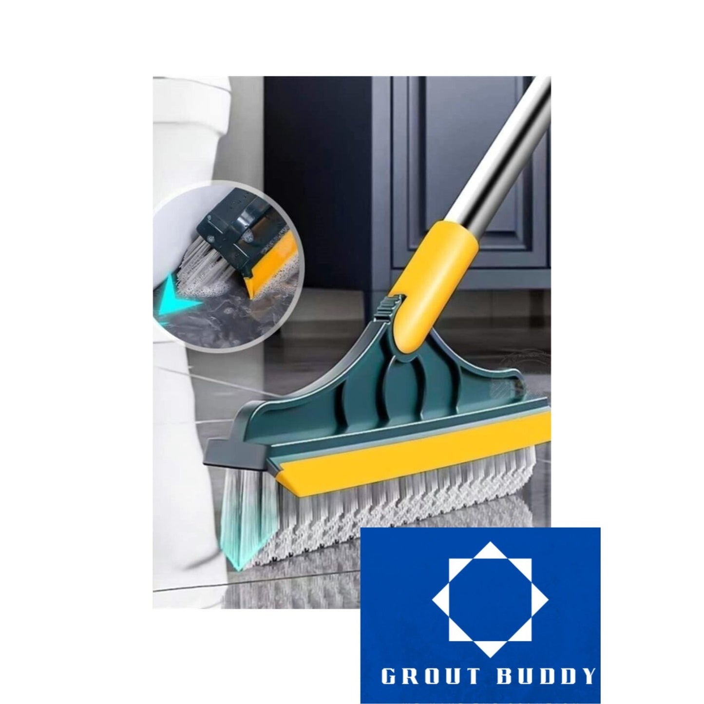 2 in 1 Floor Brush Scrubber with  Grout Brush Scrape Stiff Bristle