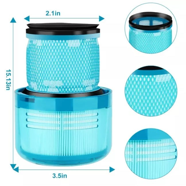 Replacement HEPA filter for Dyson V15 Detect Vacuum 2 pack